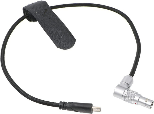 kupować Lemos 2-pinowy obrotowy kątowy kabel zasilający Micro USB do flagowego ARRI Z CAM E2 do plecionego drutu Nucleus Nano online manufacture