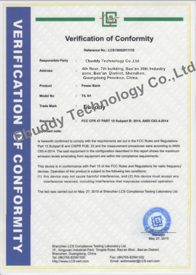 Chiny Ebuddy Technology Co.,Limited Certyfikaty
